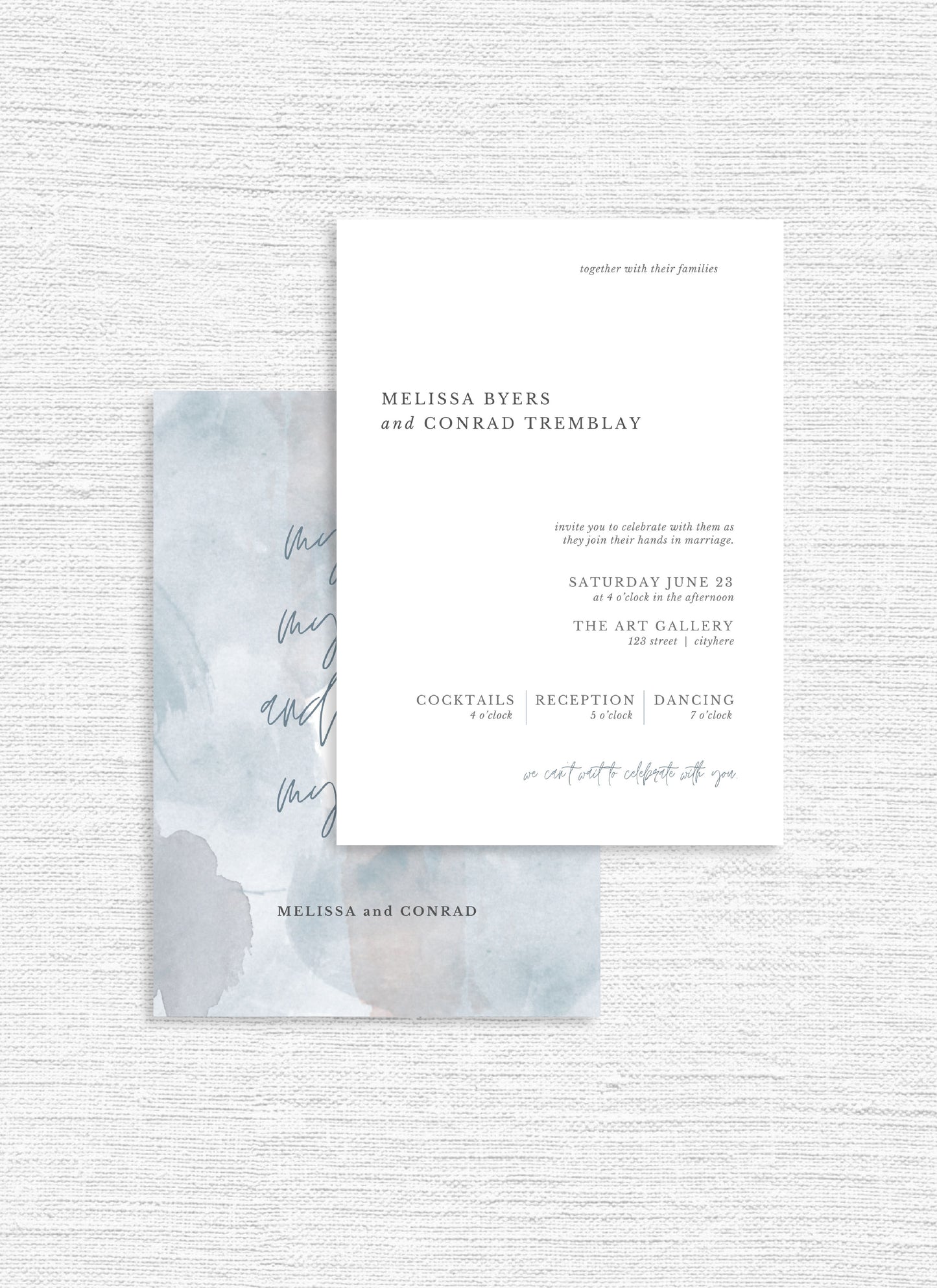 Rachel Collection - Modern Watercolor Wedding Invitations - Digital Download